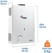 Calentador Instantáneo CINSA Básico Gas LP 6L PV1927