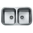 Fregadero de submontar de 2 tinas acero inoxidable 77.9 x 46.4 cm PM21025