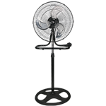 Ventilador de Pedestal Negro 18" 3 Velocidades