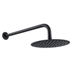 Regadera Dica 4518R.2 | Plato Redondo 8” | Brazo y Chapetón | Negro Mate