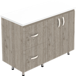 Mueble Barra 140x60 cm con Mesón Brillante Granito Perla y Muebles en Color Ceniza Bochetti 1241214