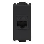Toma de Computo de 8 Hilos Jack RJ45 Cat5e Negro Serie Alpha EC9711