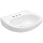 Lavabo Jazmín Blanco CATO | 4” | Cerámica Esmaltada | Para Montaje en Pared