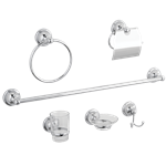Juego de Accesorios para Baño de 6 Piezas, Modelo 2600, Acabado Cromo, Dica