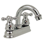 Mezcladora para Lavabo Rugo 24TH | 4” | Cartucho Cerámico | Maneral Cruz | Cromo