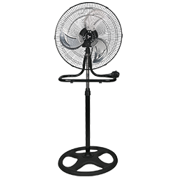 Ventilador de Pedestal Negro 18" 3 Velocidades
