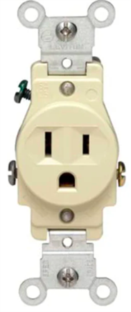 Contacto Sencillo 2P 3H 15A 125V Marfil Leviton EC7699