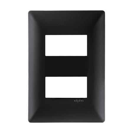 Placa 2 Ventanas Black Alpha Estevez EC9795