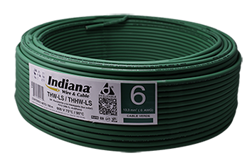 Cable de Cobre PVC #6 AWG, Modelo SLY295, Indiana (Rollo de 100mts), EC2409V