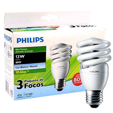 PAQ 3 LAMP MINI TWISTER 013W CW E27 27V 3PF 000929689000505