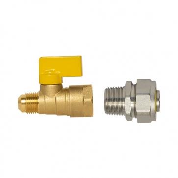Válvula Flare para Gas 1/2" x 3/8", Modelo RF CG-VF01-CC, Coflex, PG0705