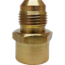 Niple Campana IUSA 010-010  Flare 3/8" x NPT 3/8"  Latón para Gas