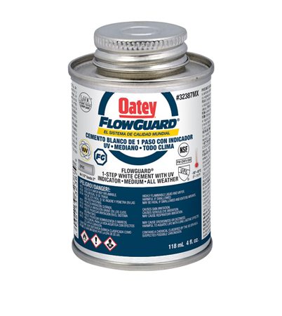 Pegamento para CPVC Blanco (4 oz / 118 ml), Modelo 32387MX, Oatey PG3163