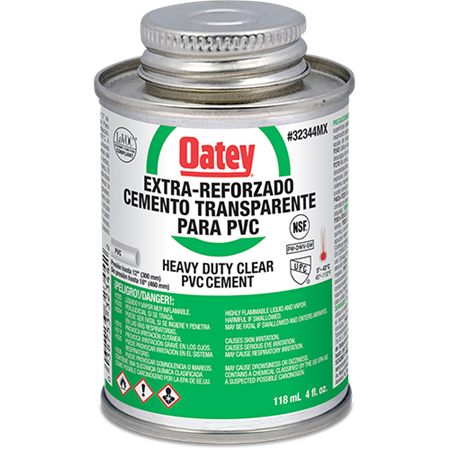 Cemento para PVC de Viscosidad Gruesa Transparente (4 oz / 118 ml), Modelo 32344MX, Oatey PG3166