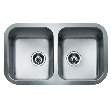 Fregadero de submontar de 2 tinas acero inoxidable 77.9 x 46.4 cm PM21025