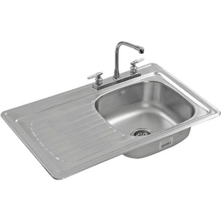 Fregadero EB Técnica C-101N  1 Tina + Escurridor Izquierdo  87x54 cm Empotrable