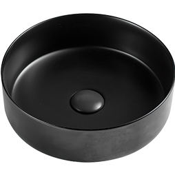 LAVABO CONSTANTINO MATE NEGRO REDONDO C/CONTRA