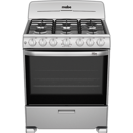 Estufa Mabe EM7646BSIS2 / EM7646BSIS1  30”  6 Quemadores  Plata Mercury  Gas LP