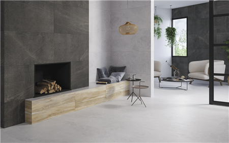 Piso Cerámico Brasil Gris Rectificado 61.2x122.6 cm Vitromex Cobertura: 1.5 m² por caja PQ5001, (precio por metro)