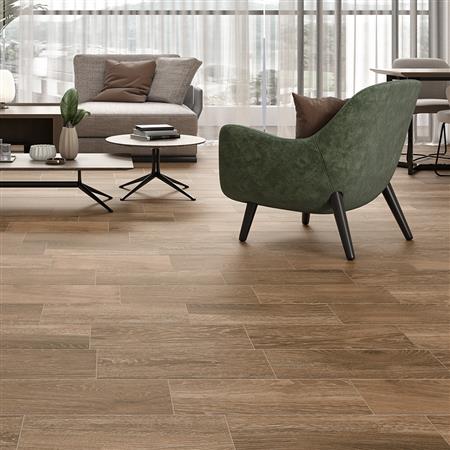 Piso Cerámico Chalet Wood FD Café 18x55 cm Lamosa Cobertura: 1.69 m² por caja PQ6444, (precio por metro)