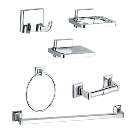 JUEGO ACCESORIOS P/BAÑO CROMO 6 PIEZAS