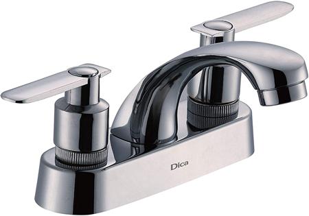 Mezcladora Ecológica para Lavabo 4" con Cubierta y Manerales Tipo Palanca, Modelo 4056, Dica