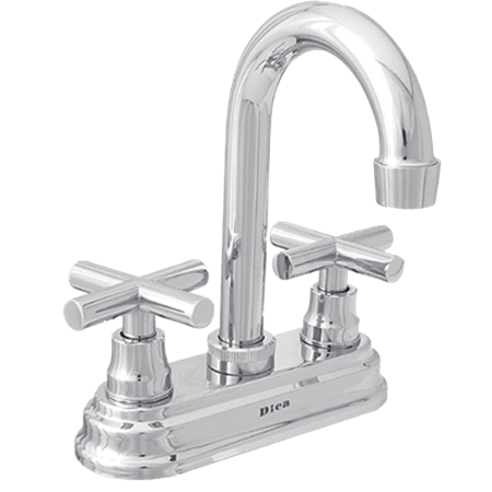 Mezcladora para Lavabo 4" con Manerales, Modelo 4061, Acabado Cromo, Dica