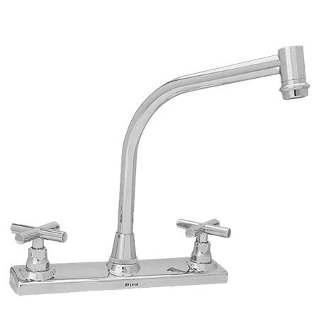 Mezcladora Dica 4323 para Fregadero  Piso 8"  Manerales Cruceta  Cromo