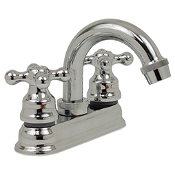 Mezcladora para Lavabo Rugo 24TH | 4” | Cartucho Cerámico | Maneral Cruz | Cromo