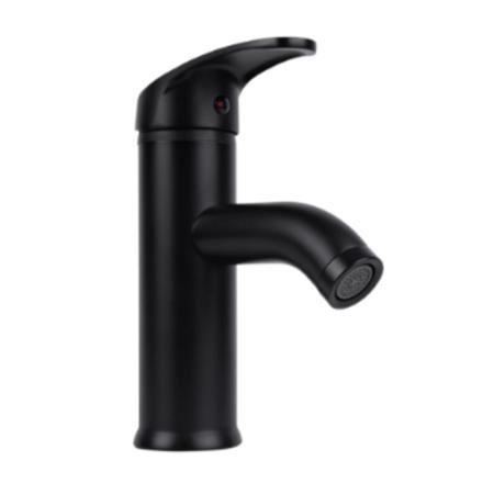 Monomando Ecológico Corto para Lavabo, Acabado Negro Mate, Modelo 4434.2, Dica