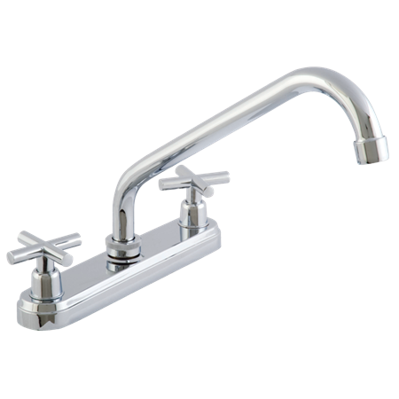 Mezcladora Dica 4331 para Fregadero  8" Cuello Largo  Manerales Cruceta  Cromo