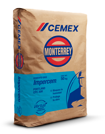 Cemento Saco de 2Kg Impercem Impermeable de Cemex PR4000 (Precio por Kg)